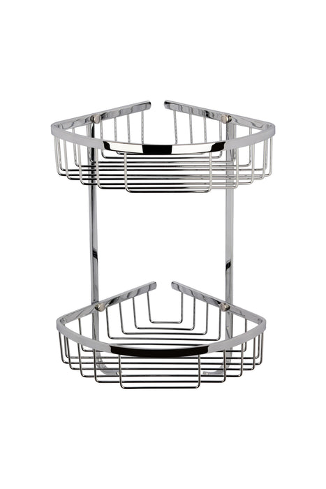 Large 2 Tier Chrome Corner Basket
