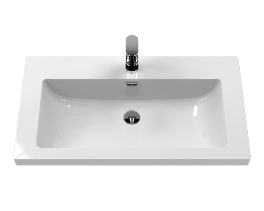 Old London 800mm Storm Grey 2 Door Floor Standing Vanity Unit With 1 Tap Hole Fireclay Basin