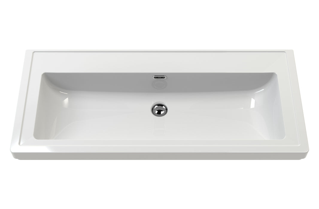 Old London 1000mm Storm Grey 2 Door Floor Standing Vanity Unit With Fireclay Basin