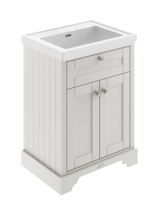 Old London 600mm Timeless Sand 2 Door Floor Standing Vanity Unit With Basin