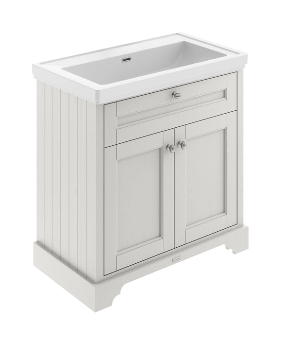 Old London 800mm Timeless Sand 2 Door Floor Standing Vanity Unit With Basin