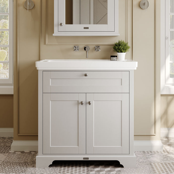 Old London 800mm Timeless Sand 2 Door Floor Standing Vanity Unit With Basin