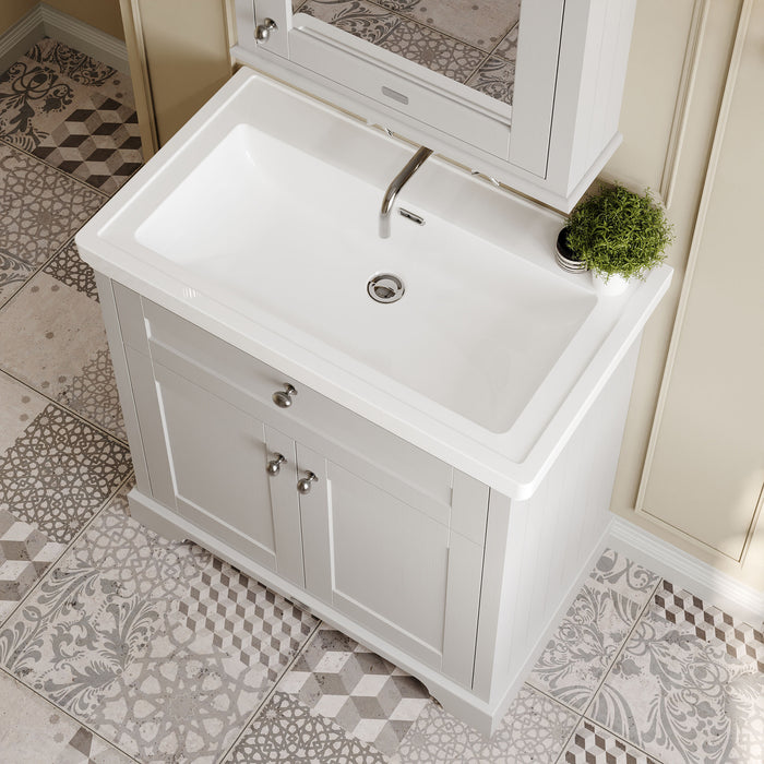 Old London 800mm Timeless Sand 2 Door Floor Standing Vanity Unit With Basin
