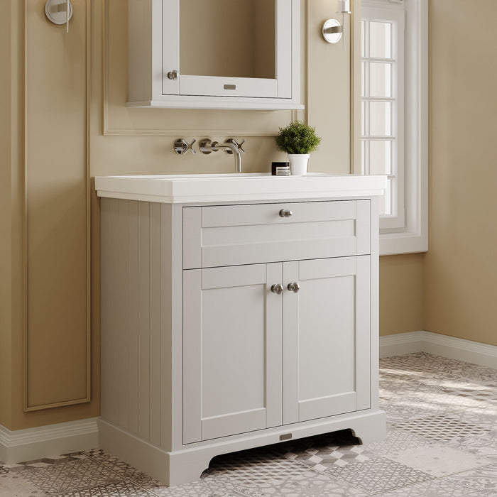 Old London 800mm Timeless Sand 2 Door Floor Standing Vanity Unit With Basin