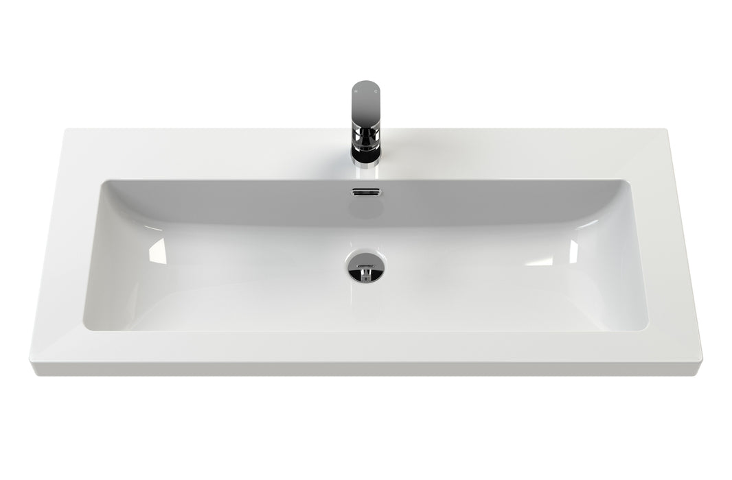 Old London 1000mm Timeless Sand 2 Door Floor Standing Vanity Unit With 1 Tap Hole Fireclay Basin