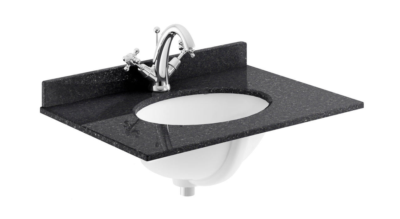 Old London 1 Tap Hole 600mm  Single Bowl Marble Top Basin