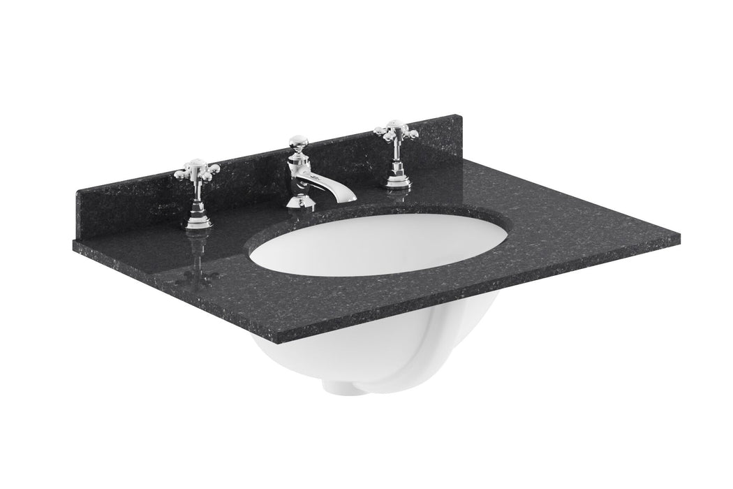 Old London 3 Tap Hole 600mm Single Bowl Marble Top Basin