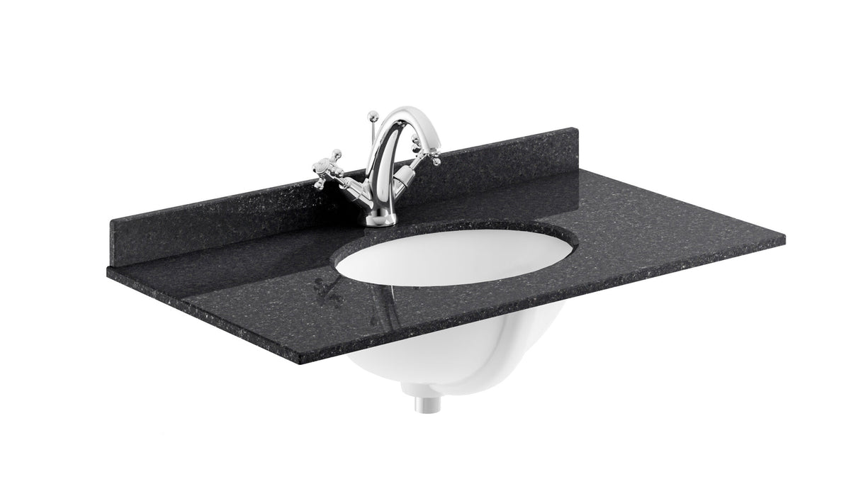 Old London 1 Tap Hole 800mm  Single Bowl Marble Top Basin