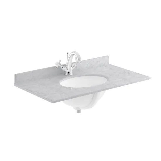 Old London 1 Tap Hole 800mm  Single Bowl Marble Top Basin