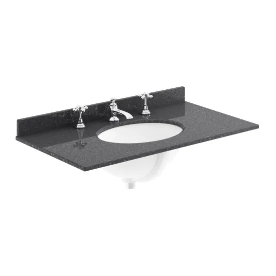 Old London 3 Tap Hole 800mm Single Bowl Marble Top Basin