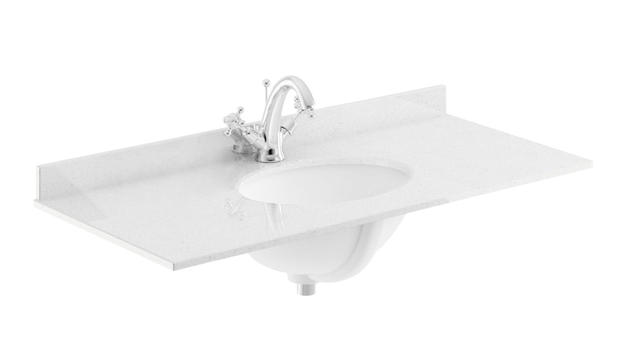 Old London 1 Tap Hole 1000mm  Single Bowl Marble Top Basin