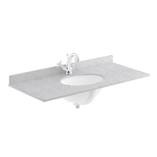 Old London 1 Tap Hole 1000mm  Single Bowl Marble Top Basin