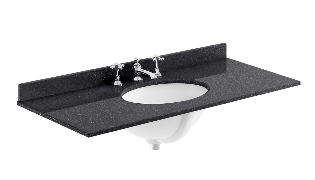 Old London 3 Tap Hole 1000mm  Single Bowl Marble Top Basin