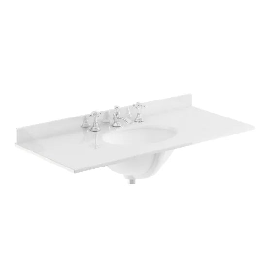 Old London 3 Tap Hole 1000mm  Single Bowl Marble Top Basin