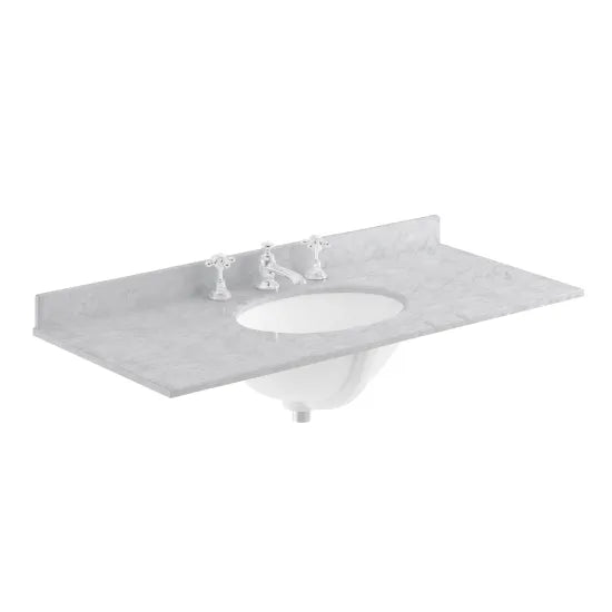Old London 3 Tap Hole 1000mm  Single Bowl Marble Top Basin