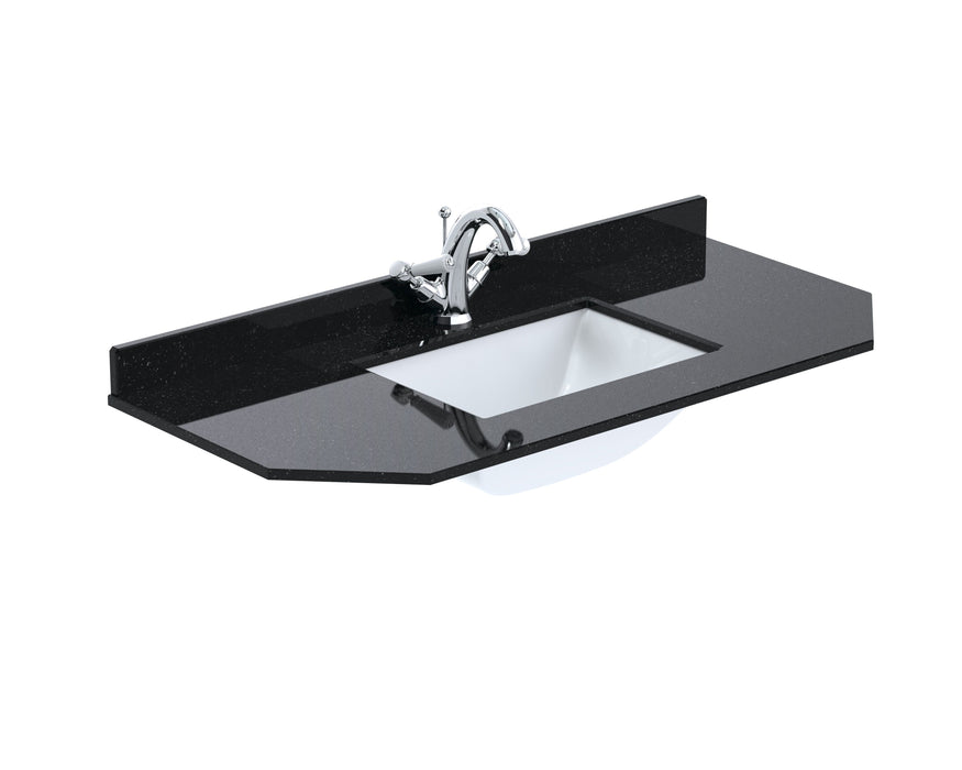 Old London 1 Tap Hole 1000mm  Angled Single Bowl Marble Top Basin