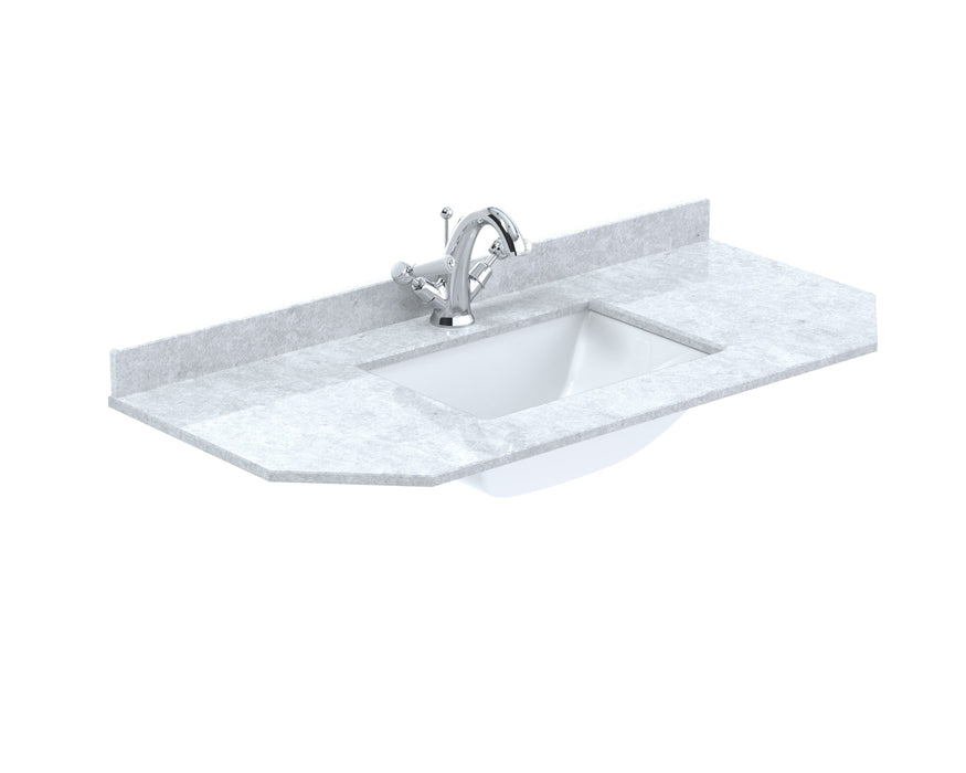 Old London 1 Tap Hole 1000mm  Angled Single Bowl Marble Top Basin