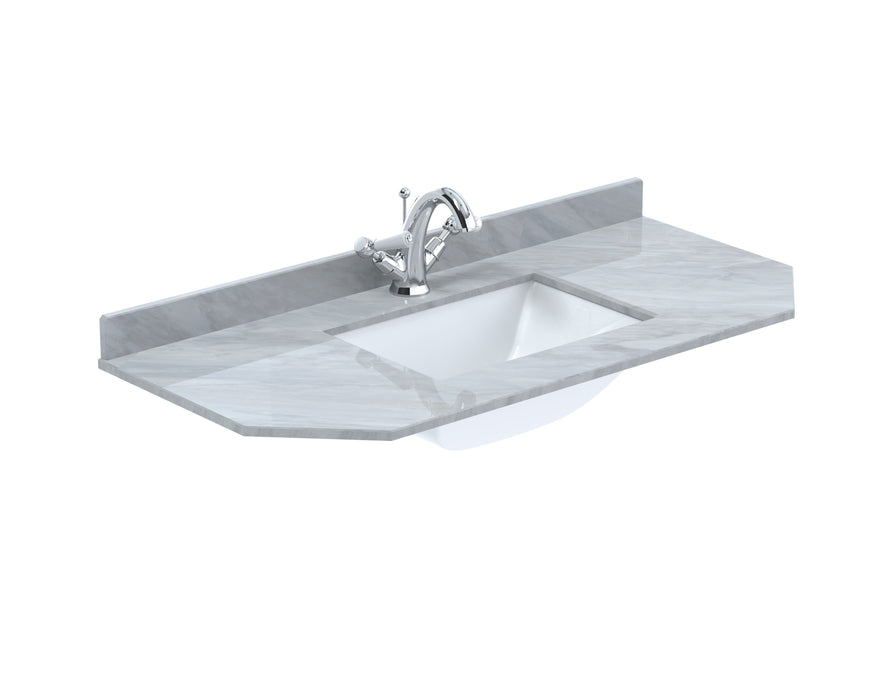 Old London 1 Tap Hole 1000mm  Angled Single Bowl Marble Top Basin