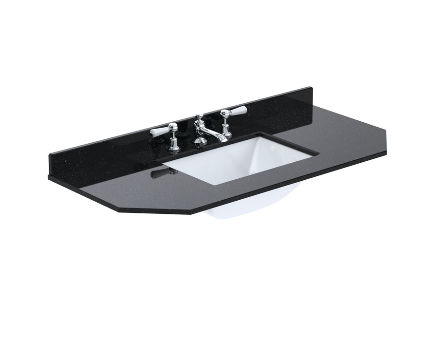 Old London 3 Tap Hole 1000mm  Angled Single Bowl Marble Top Basin