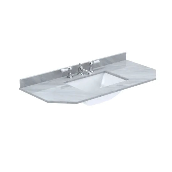 Old London 3 Tap Hole 1000mm  Angled Single Bowl Marble Top Basin