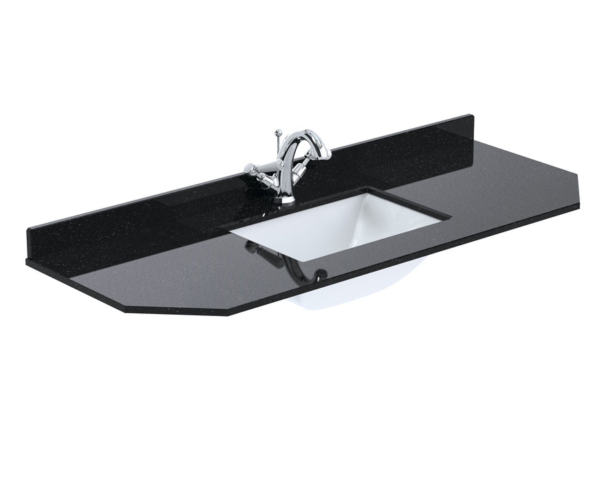 Old London 1 Tap Hole 1200mm  Angled Single Bowl Marble Top Basin