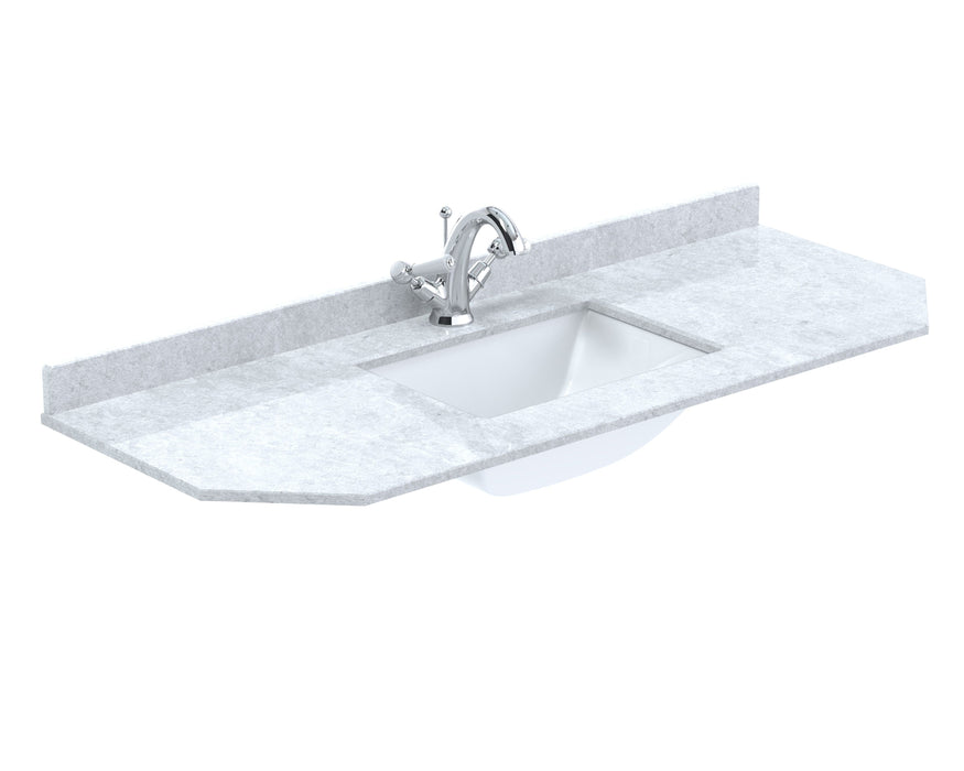 Old London 1 Tap Hole 1200mm  Angled Single Bowl Marble Top Basin