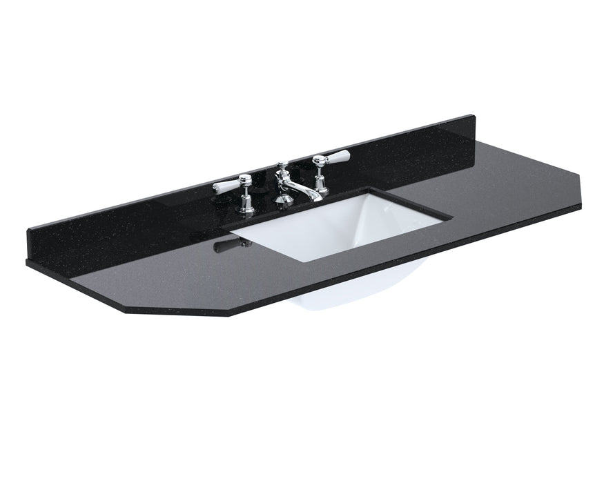 Old London 3 Tap Hole 1200mm  Angled Single Bowl Marble Top Basin