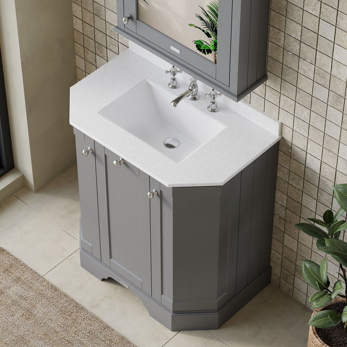 Old London 750mm Storm Grey 2 Door Floor Standing Vanity Unit
