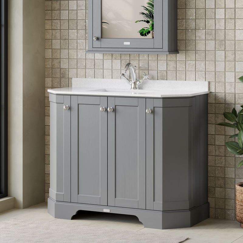 Old London 1000mm Storm Grey 4 Door Floor Standing Vanity Unit