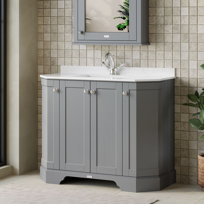 Old London 1000mm Storm Grey 4 Door Floor Standing Vanity Unit