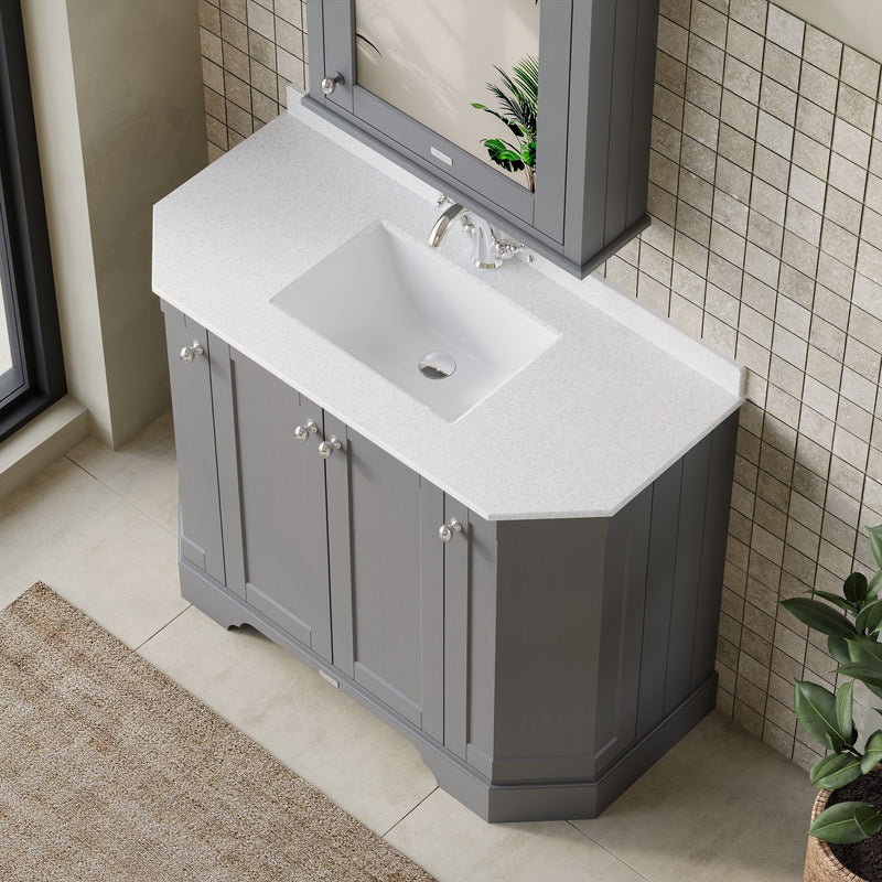 Old London 1000mm Storm Grey 4 Door Floor Standing Vanity Unit