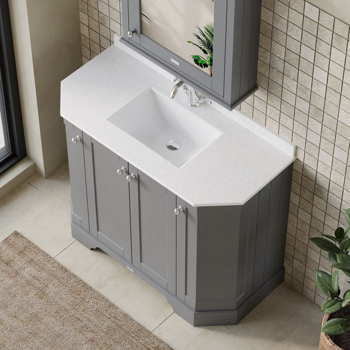Old London 1000mm Storm Grey 4 Door Floor Standing Vanity Unit