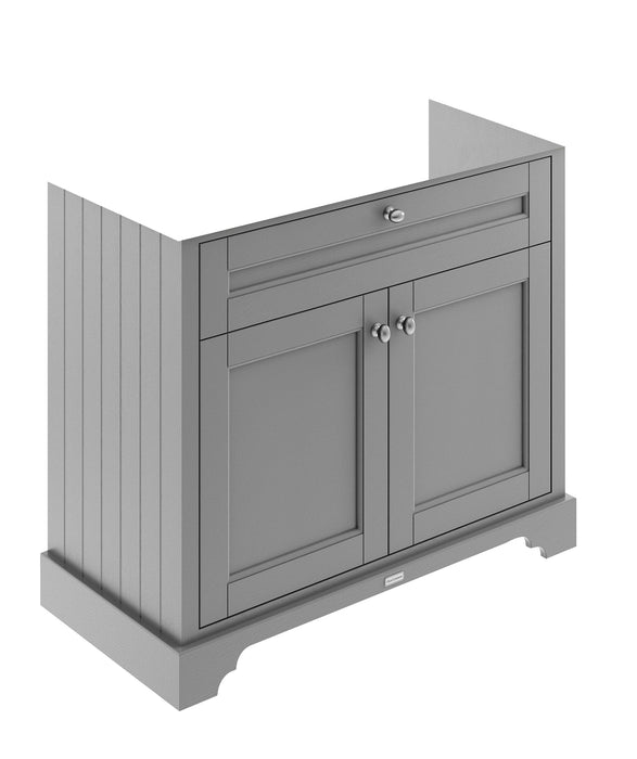 Old London 1000mm Storm Grey 2 Door Floor Standing Vanity Unit