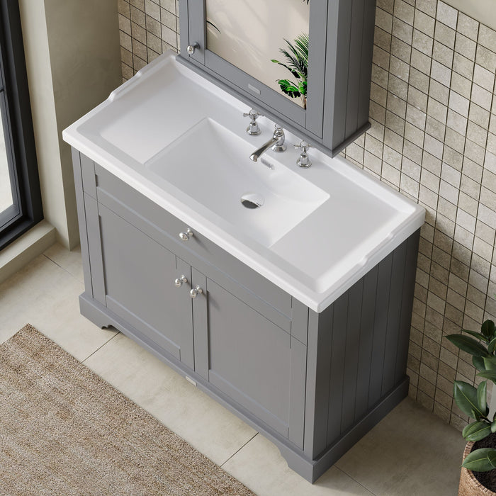 Old London 1000mm Storm Grey 2 Door Floor Standing Vanity Unit