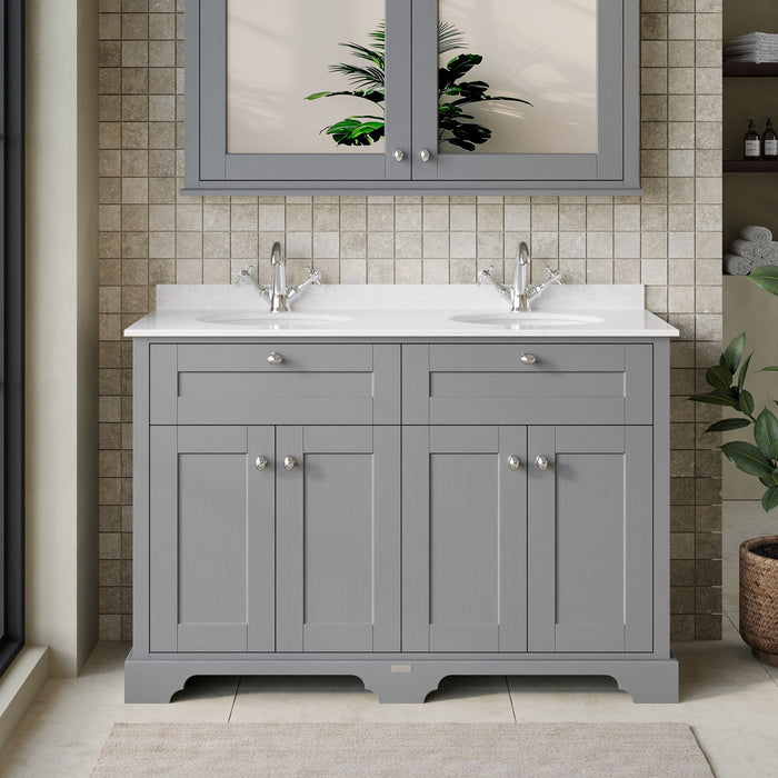 Old London 1200mm Storm Grey 4 Door Floor Standing Vanity Unit