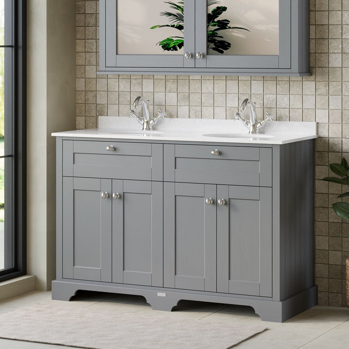 Old London 1200mm Storm Grey 4 Door Floor Standing Vanity Unit