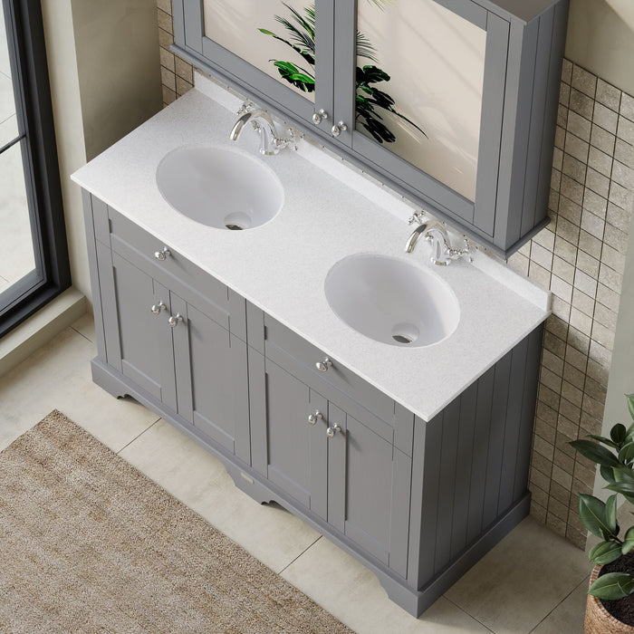 Old London 1200mm Storm Grey 4 Door Floor Standing Vanity Unit