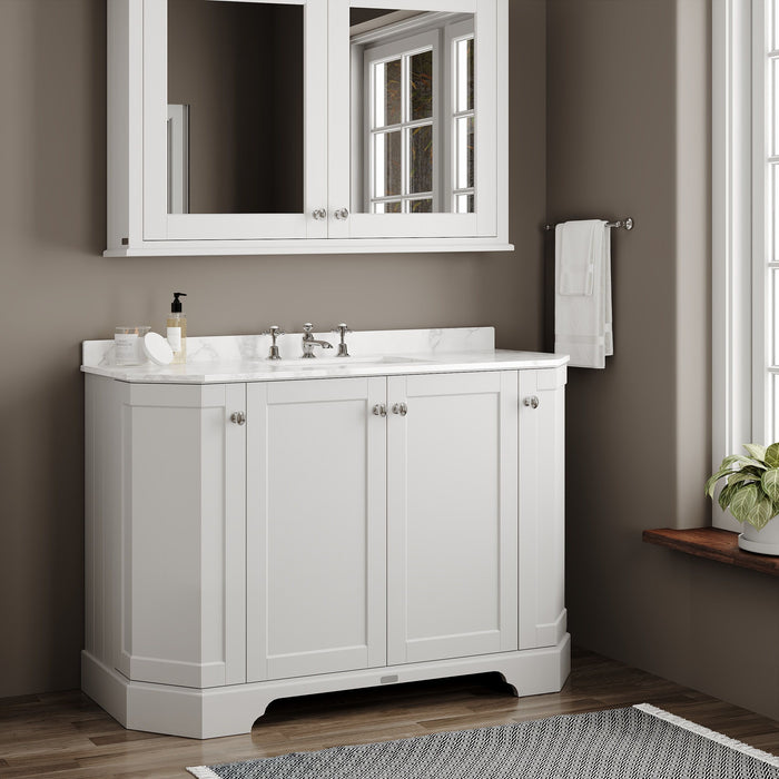 Old London 1200mm Timeless Sand 4 Door Floor Standing Vanity Unit Standing Angled