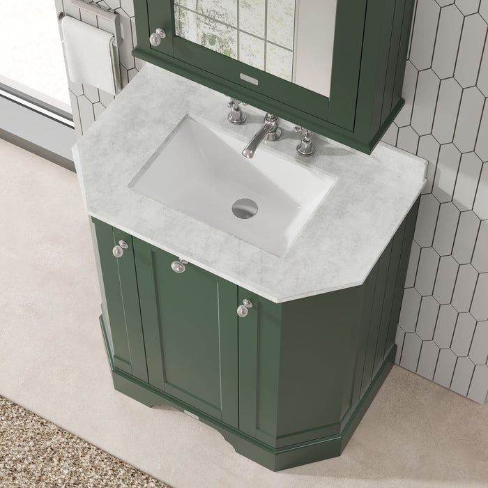 Old London 750mm Hunter Green 2 Door Floor Standing Vanity Unit