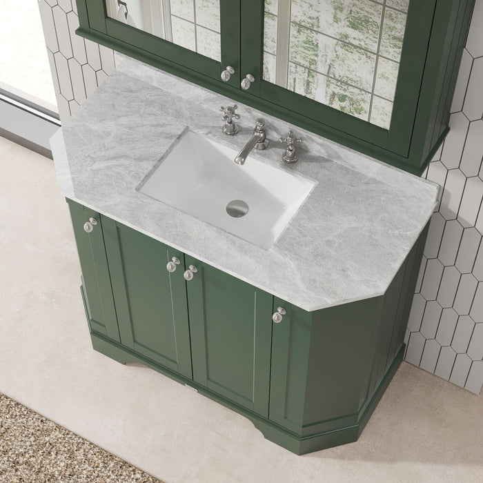 Old London 1000mm Hunter Green 2 Door Floor Standing 4 Door Vanity Unit