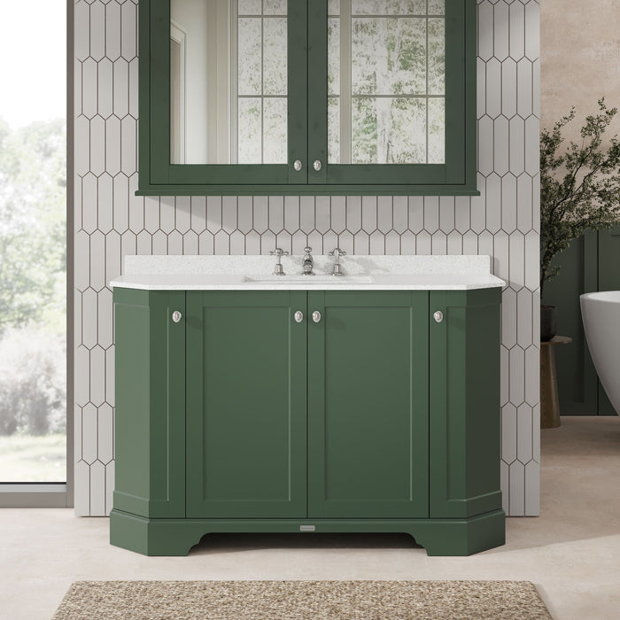 Old London 1200mm Hunter Green 4 Door Floor Standing Door Vanity Unit
