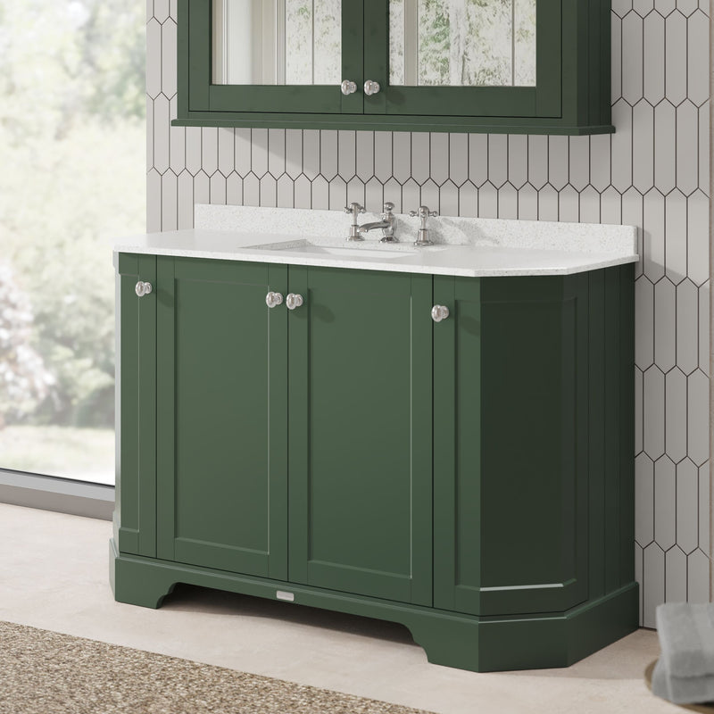 Old London 1200mm Hunter Green 4 Door Floor Standing Door Vanity Unit