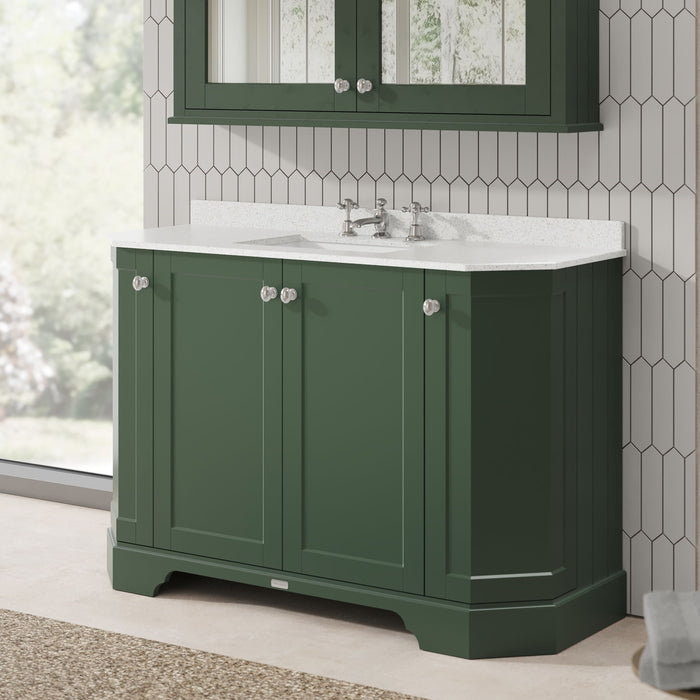 Old London 1200mm Hunter Green 4 Door Floor Standing Door Vanity Unit
