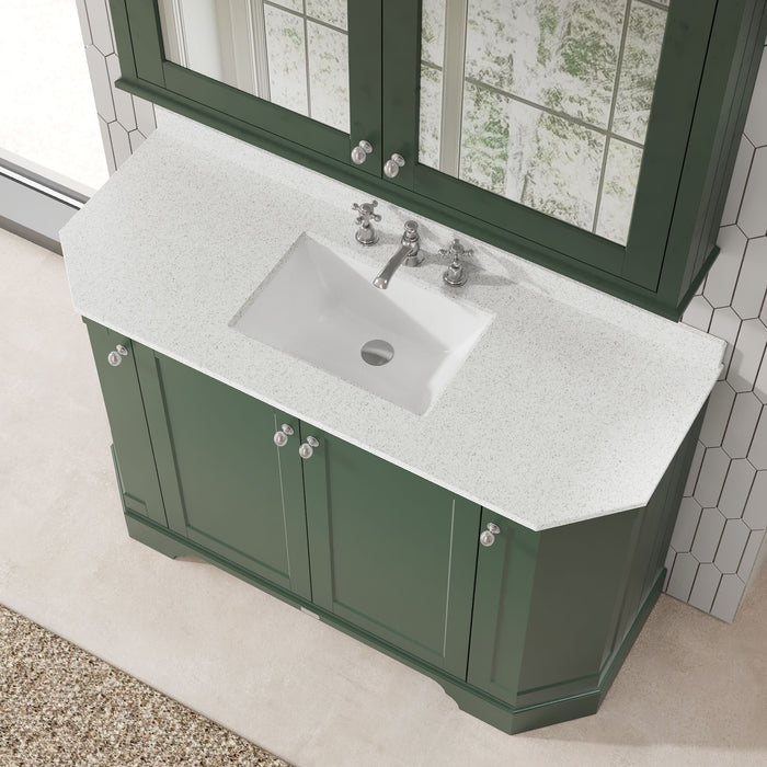 Old London 1200mm Hunter Green 4 Door Floor Standing Door Vanity Unit