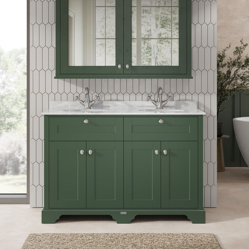 Old London 1200mm Hunter Green 4 Door Floor Standing Vanity Unit