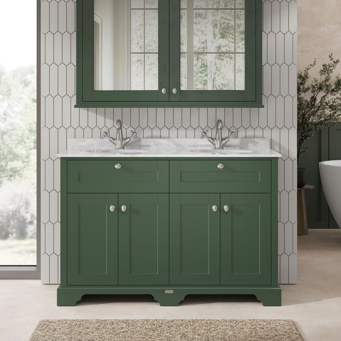 Old London 1200mm Hunter Green 4 Door Floor Standing Vanity Unit