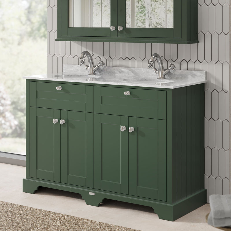 Old London 1200mm Hunter Green 4 Door Floor Standing Vanity Unit