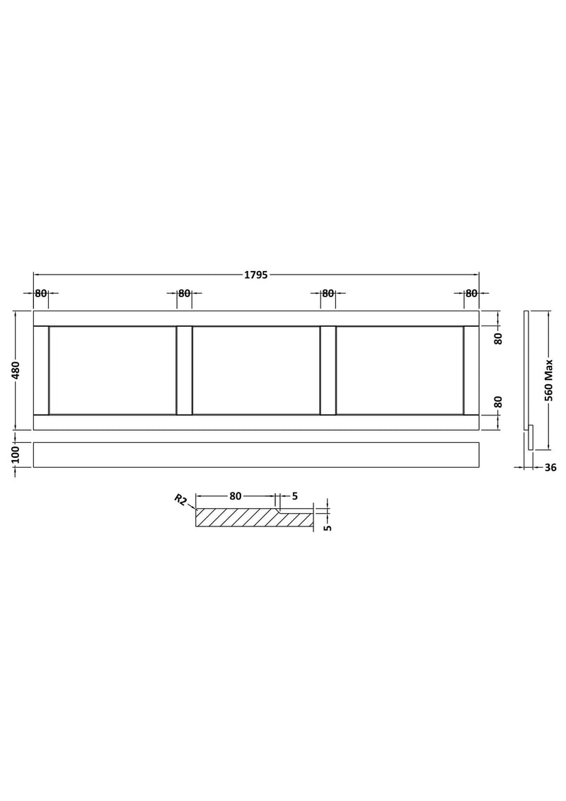 Old London 1800mm Twilight Blue MDF Vinyl Straight Front Bath Panel