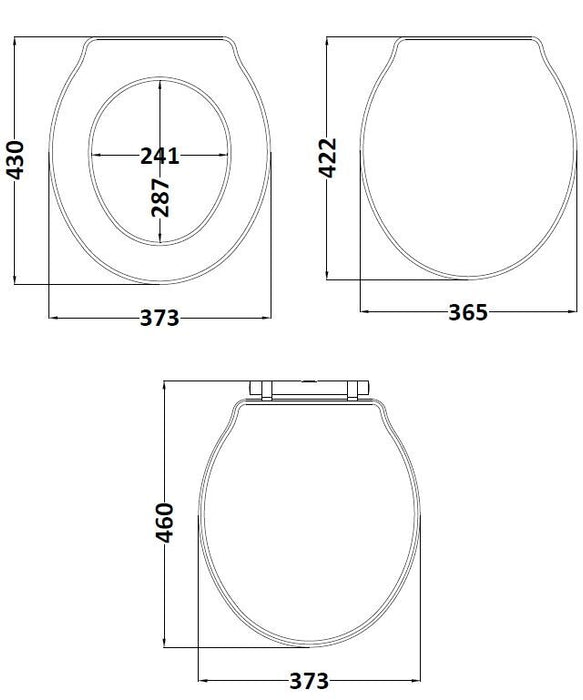 Old London Chancery Storm Grey Round Soft Close Traditional Toilet Seat With Top Fix Hinge
