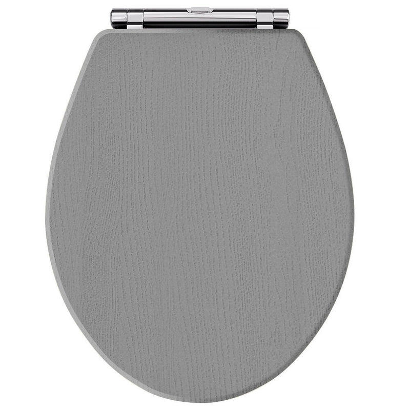 Old London Richmond Storm Grey Round Soft Close Traditional Toilet Seat With Top Fix Hinge